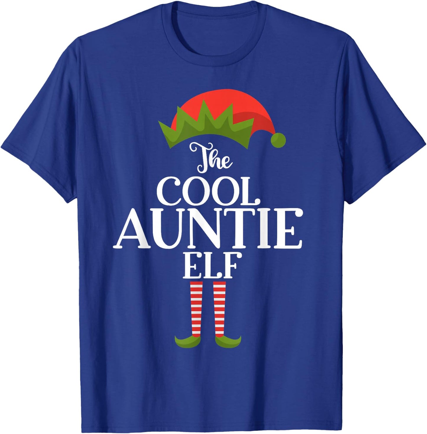 The Cool Auntie Elf Xmas Funny Family Matching Christmas T-Shirt - T-Shirt | Royal