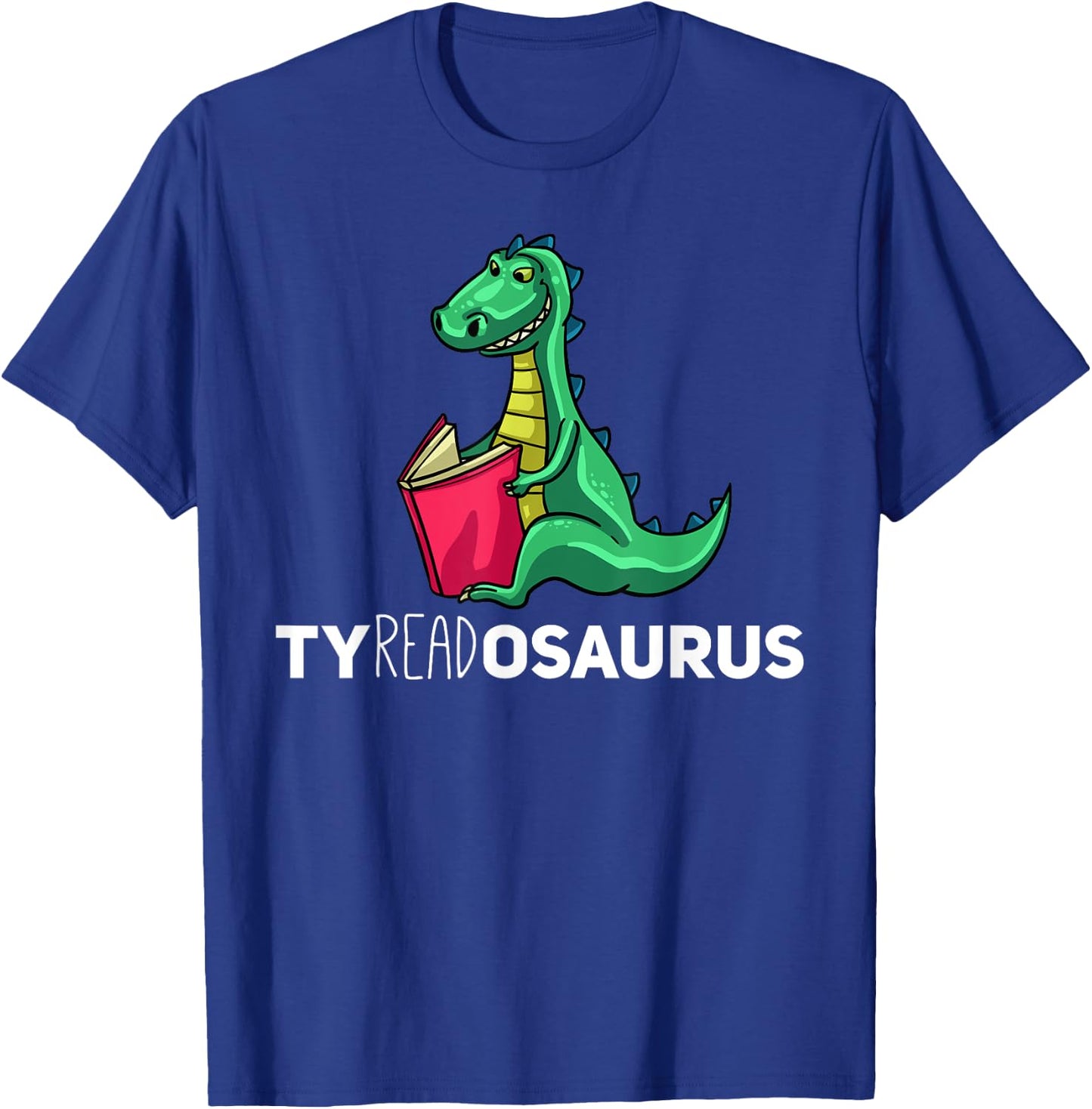 Teachersaurus Dinosaur Gift Reading Book Reader T-Shirt - T-Shirt | Royal
