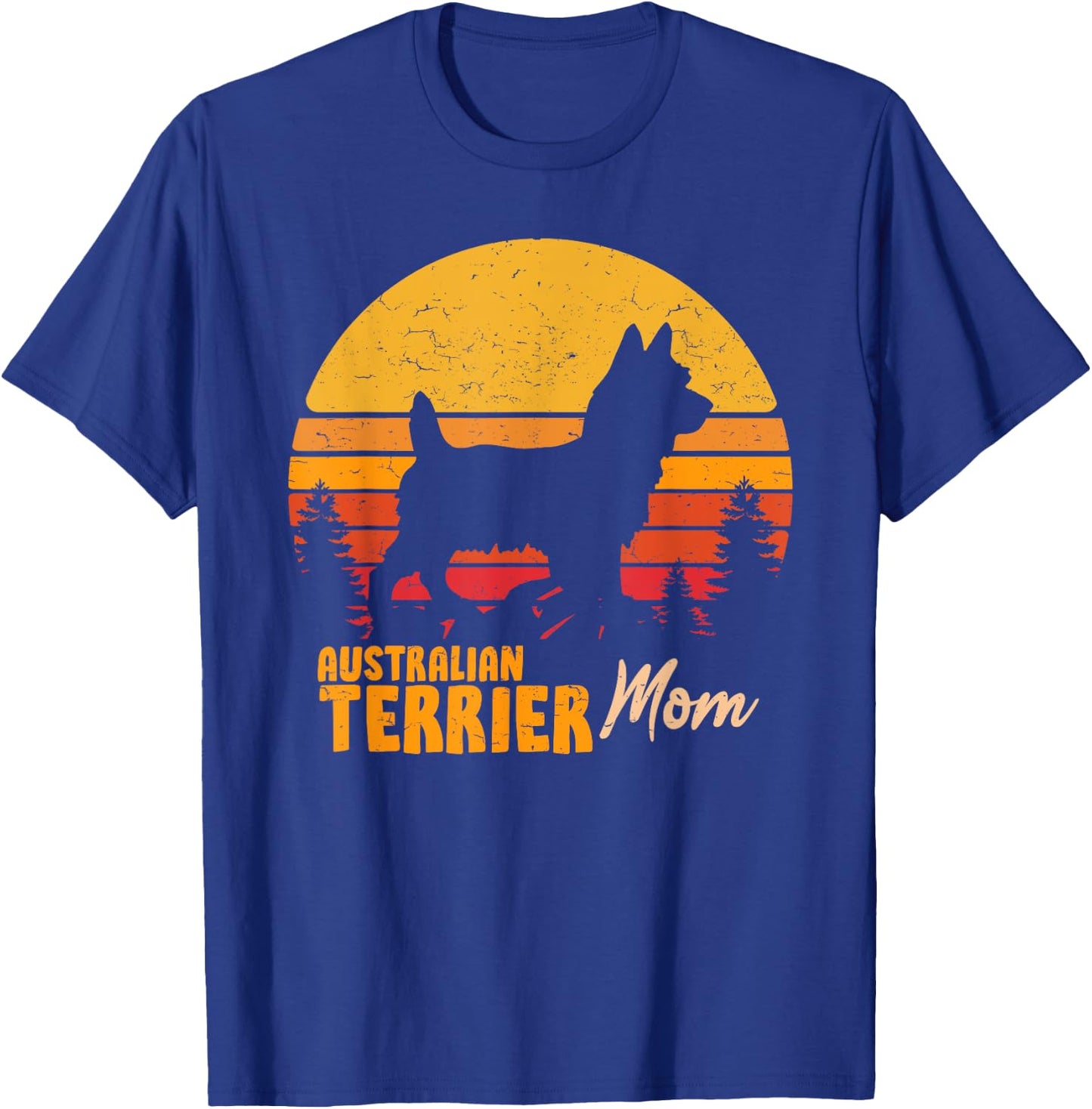 Australian Terrier Mom Mama Vintage Retro Dog Women Gift T-Shirt - T-Shirt | Royal