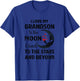 I Love My Grandson To The Moon Funny Grandparents Graphic T-Shirt - T-Shirt | Royal