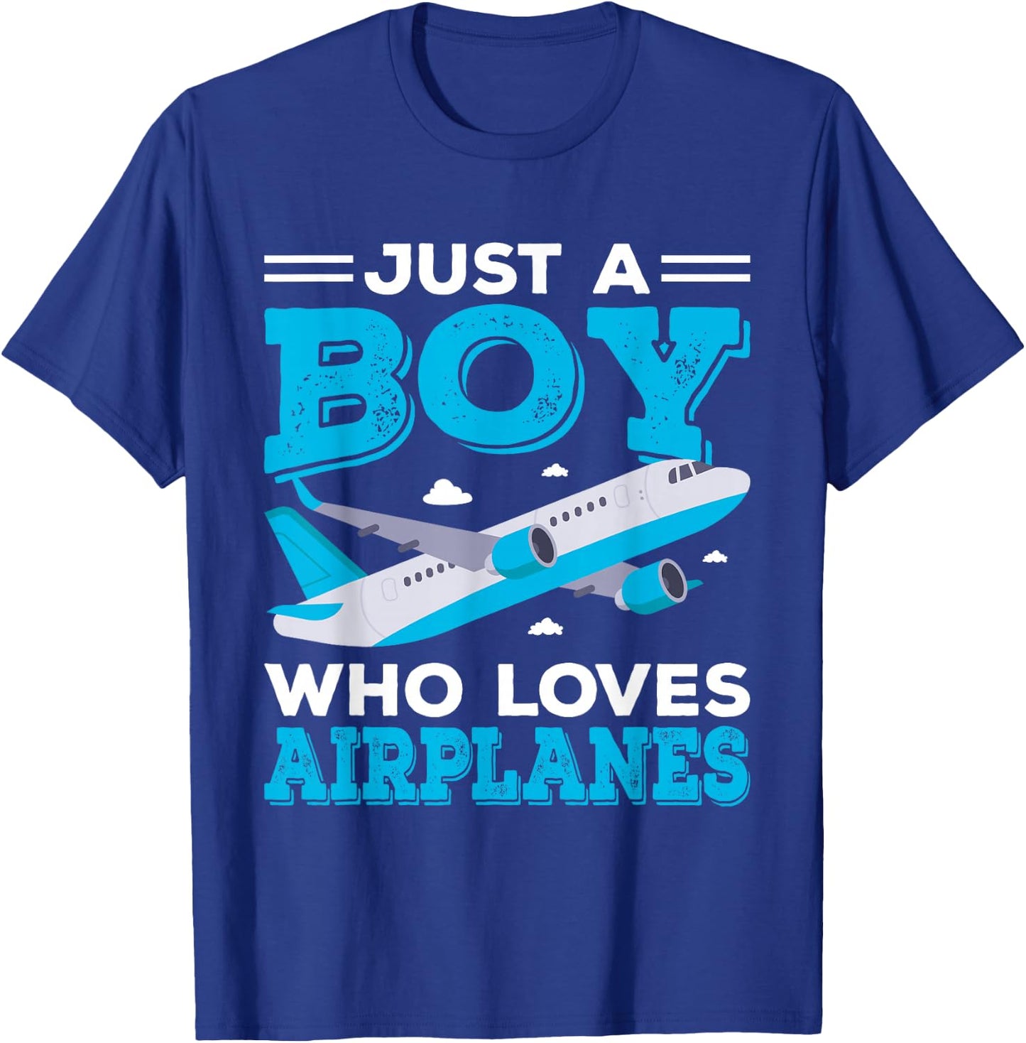 Just A Boy Who Loves Airplanes Funny Plane Lover Boys Gift T-Shirt - T-Shirt | Royal