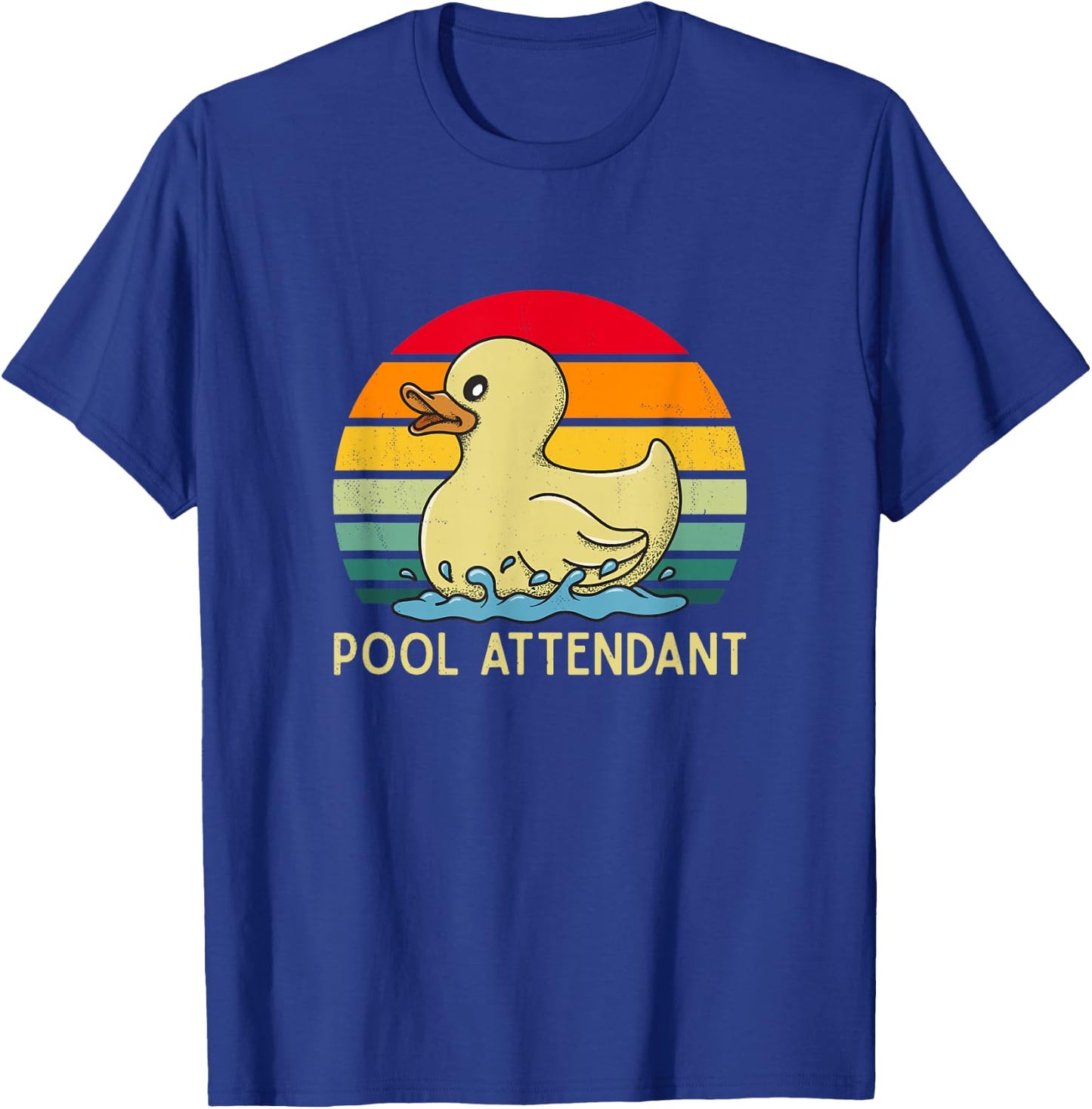 Pool Attendant - Retro Lifeguard swimming rubber duck cute T-Shirt - T-Shirt | Royal