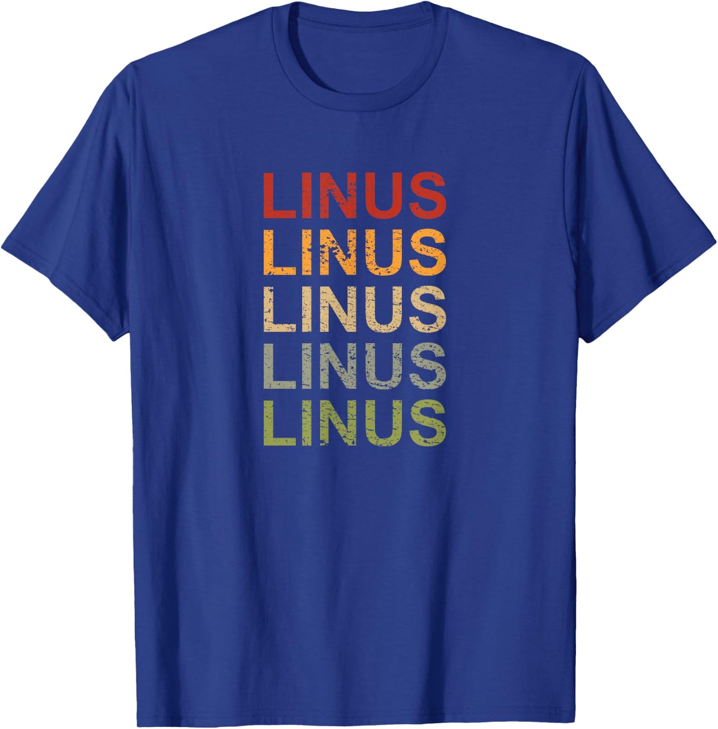 Retro Linus Personalised, Linus Name, Man Linus T-Shirt - T-Shirt | Royal