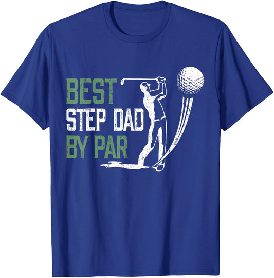 Best Step-Dad By Par Father's Day Gifts Golf Lover T-Shirt - T-Shirt | Royal