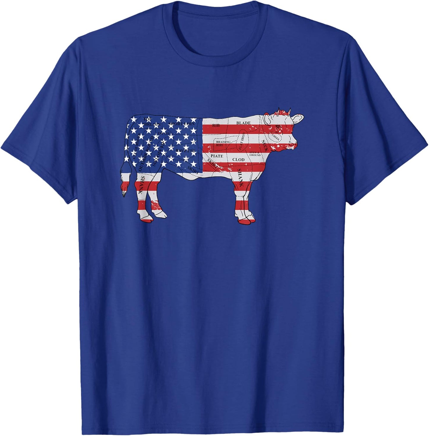 American USA Flag BBQ - American Butcher - American Beef T-Shirt - T-Shirt | Royal