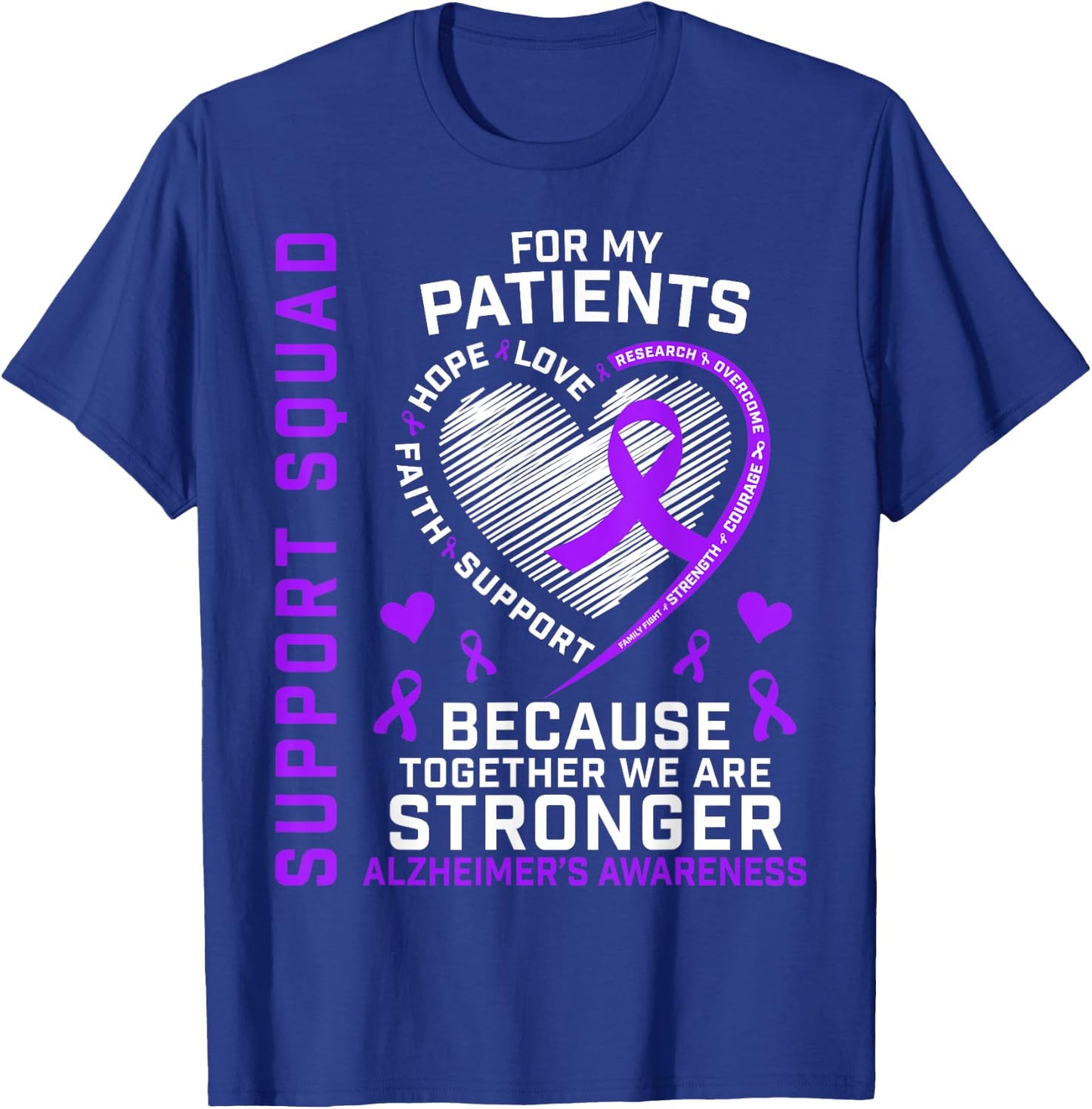 Support Crew RN Nurse Alzheimers Awareness Products Dementia T-Shirt - T-Shirt | Royal