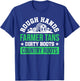 Rough Hands Farmer Tans Dirty Boots Country Roots USA Flag T-Shirt - T-Shirt | Royal