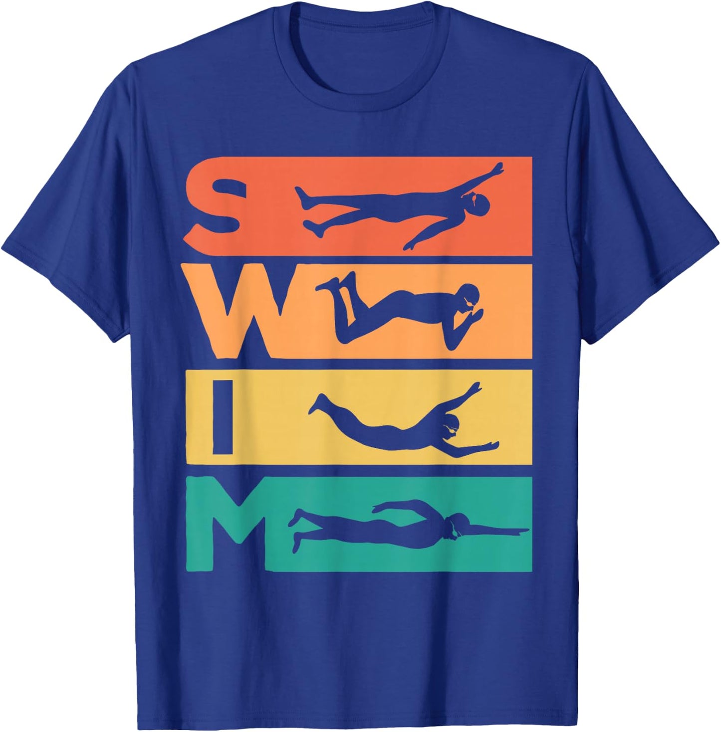 Retro Vintage Swimming Gift Swimmers T-Shirt - T-Shirt | Royal