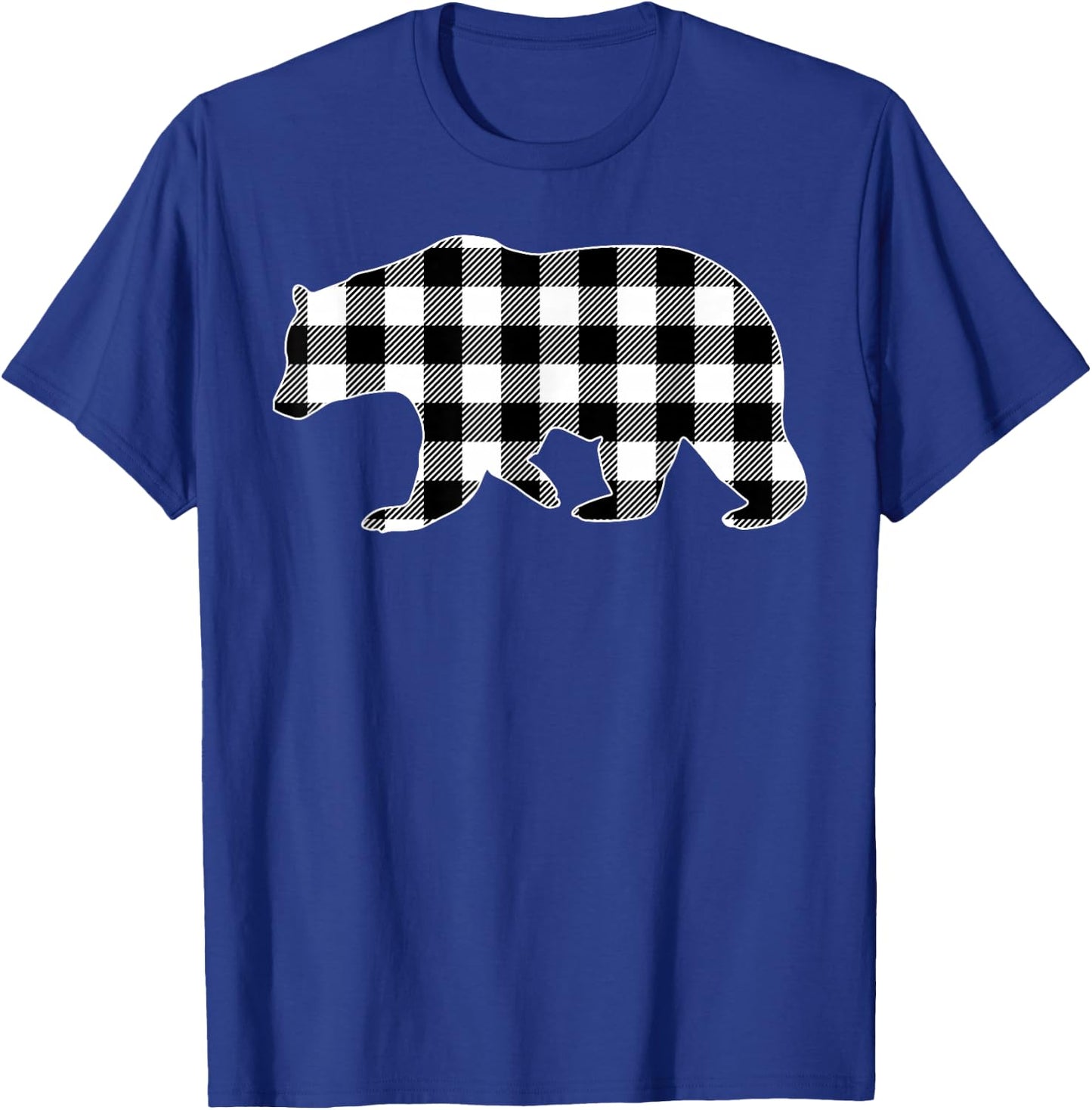 Black and White Buffalo Plaid Bear Christmas Pajama T-Shirt - T-Shirt | Royal