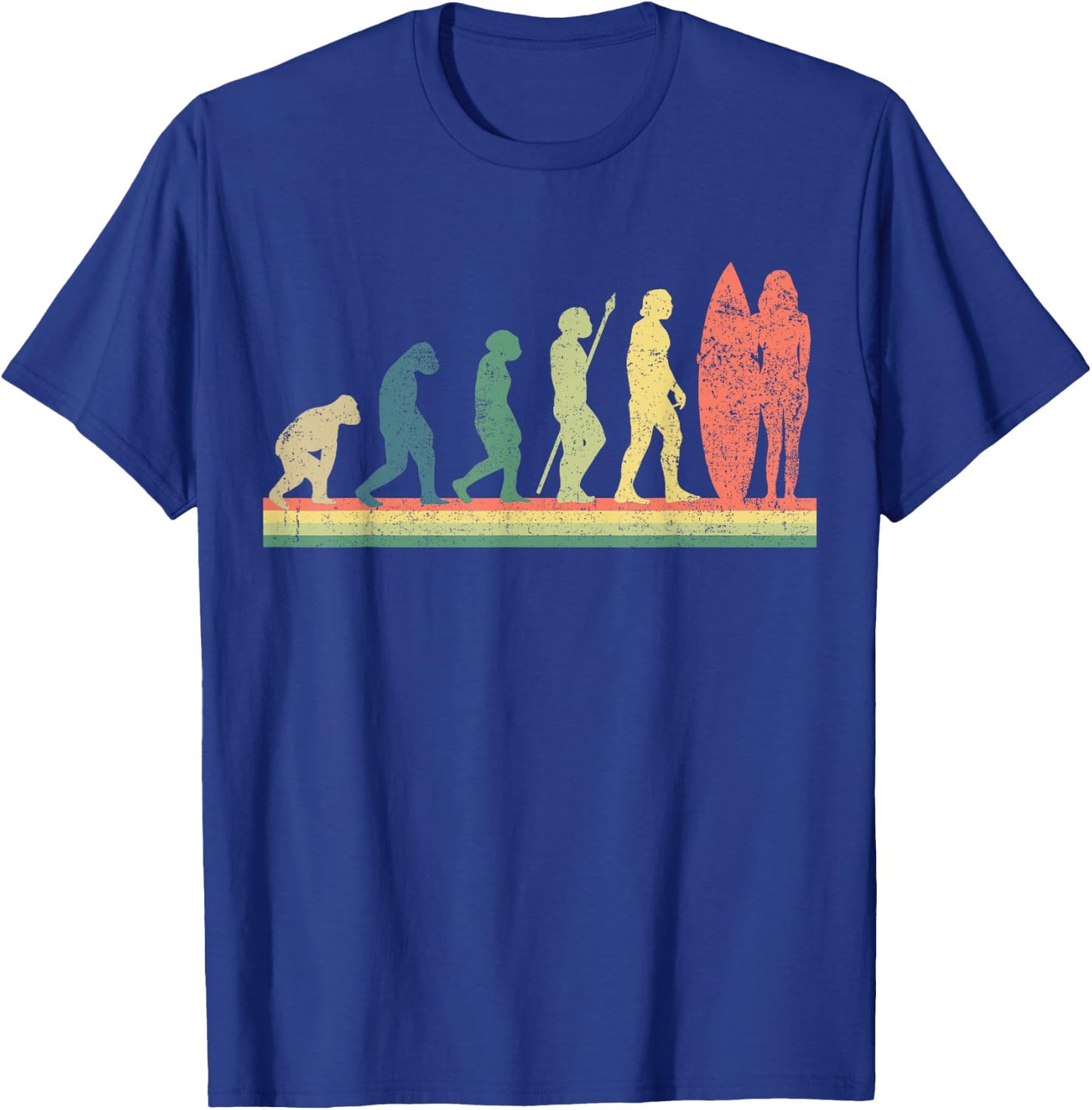 Surfing Surfboard Surfer Girl Retro T-Shirt - T-Shirt | Royal