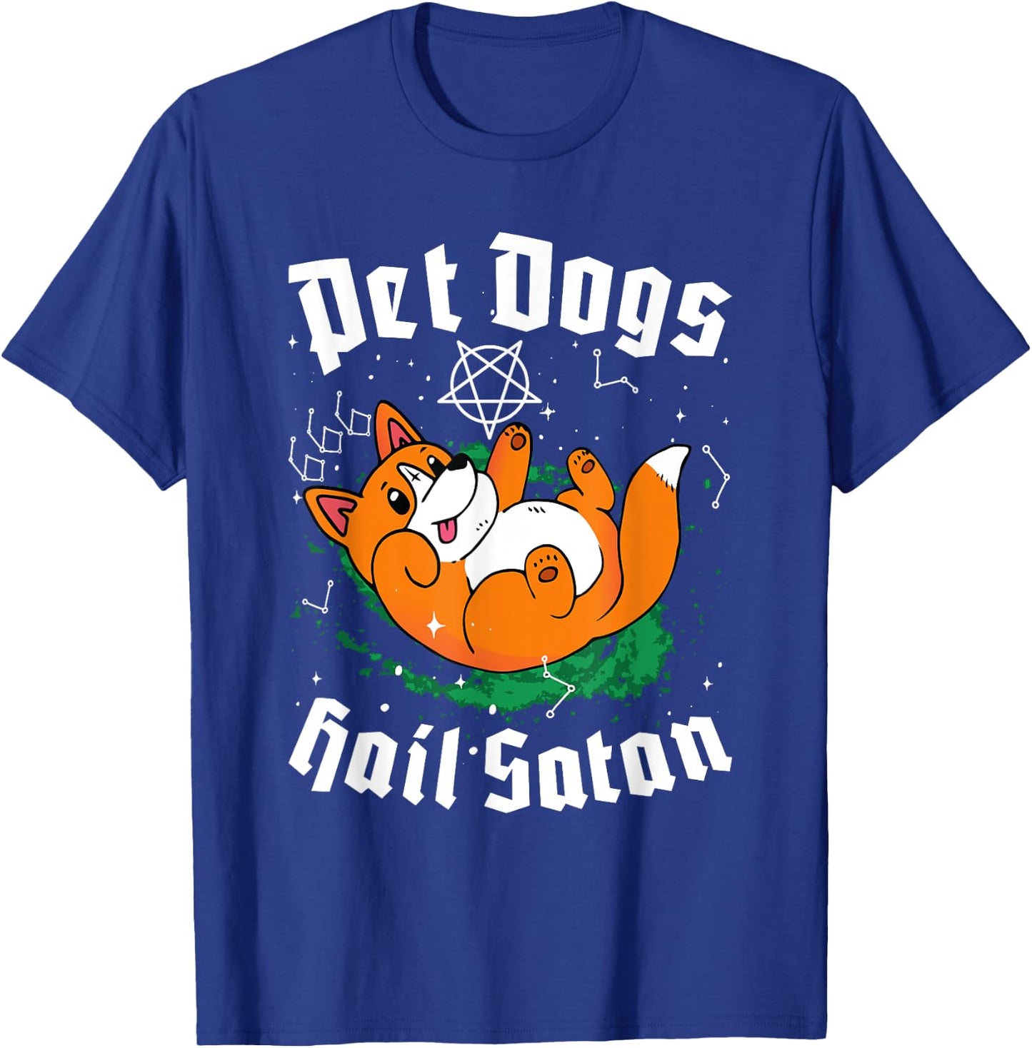 Pet Dogs Hail Satan Kawaii Satanic Dog Astrology Witchcraft Men Women T-Shirt - T-Shirt | Royal