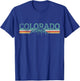 Colorado Retro Hiking Travel T-Shirt - T-Shirt | Royal