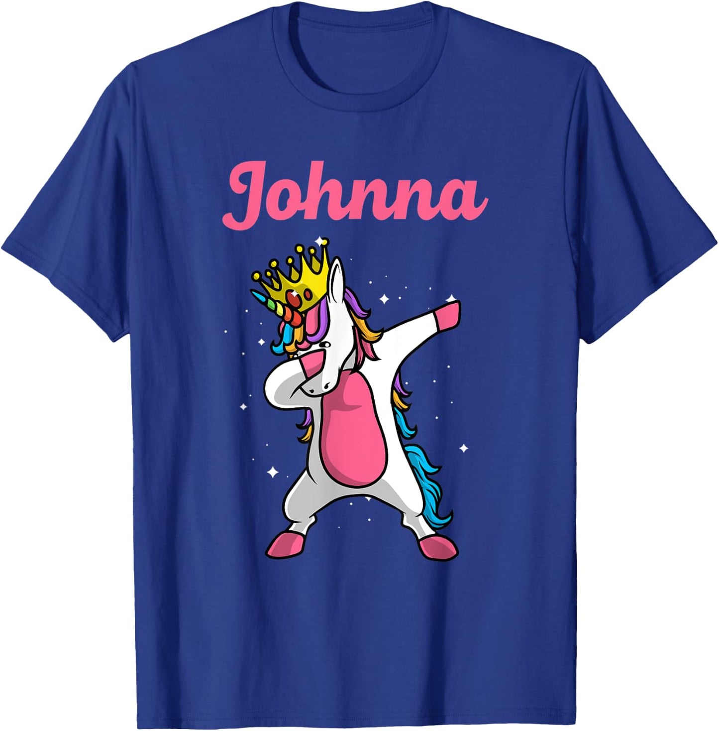JOHNNA Name Personalized Birthday Dabbing Unicorn Queen T-Shirt - T-Shirt | Royal