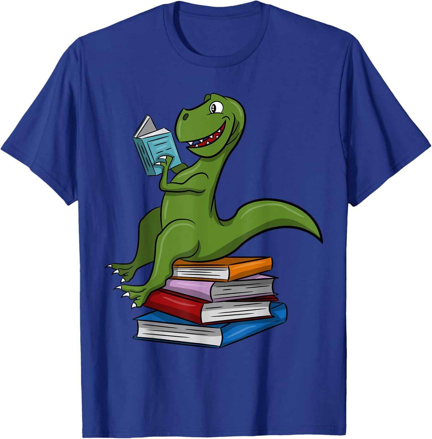 Reading Dinosaur T Rex Dinosaur Lover Dino Book Gift T-Shirt - T-Shirt | Royal