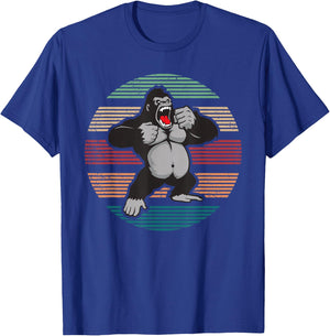 Gorillas Lover Gift Vintage Retro Gorilla T-Shirt - T-Shirt | Royal