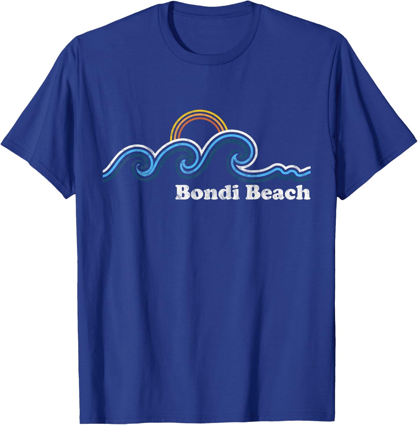 Bondi Beach Australia Sufing Waves Sunset Beach Vintage Men Women T-Shirt - T-Shirt | Royal