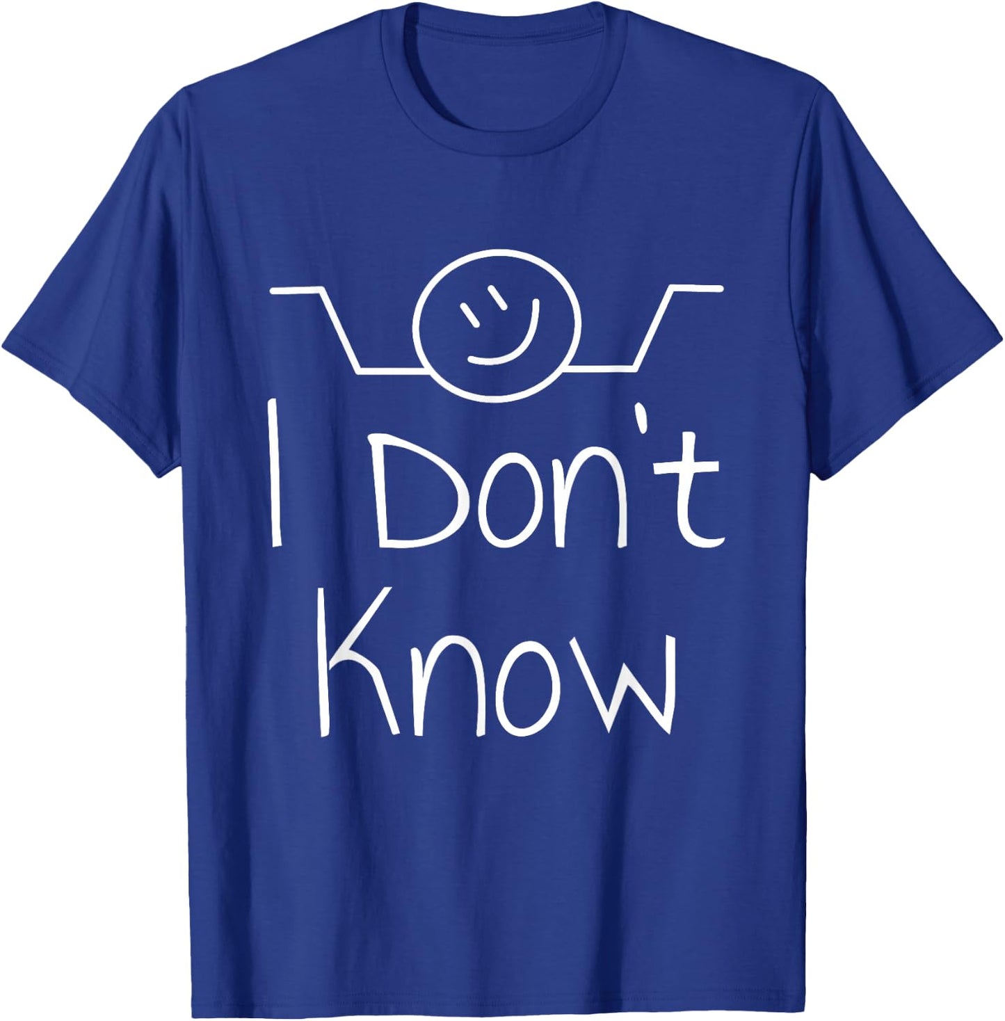 I Don't Know Hand Drawn Shrug Funny Men Women T-Shirt - T-Shirt | Royal