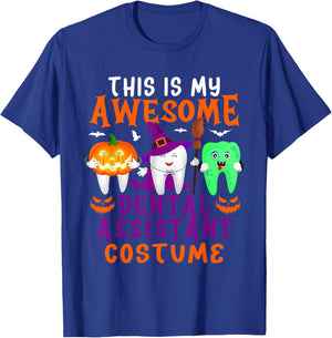 My Awesome Dental Assistant Costume Halloween Horror Tools T-Shirt - T-Shirt | Royal