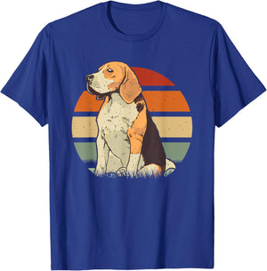 Beagle Retro Sunset Dog Pet Men Women Girls Kids T-Shirt - T-Shirt | Royal
