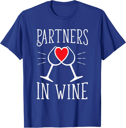 Partners In Wine Drinking Alcohol T-Shirt - T-Shirt | Royal