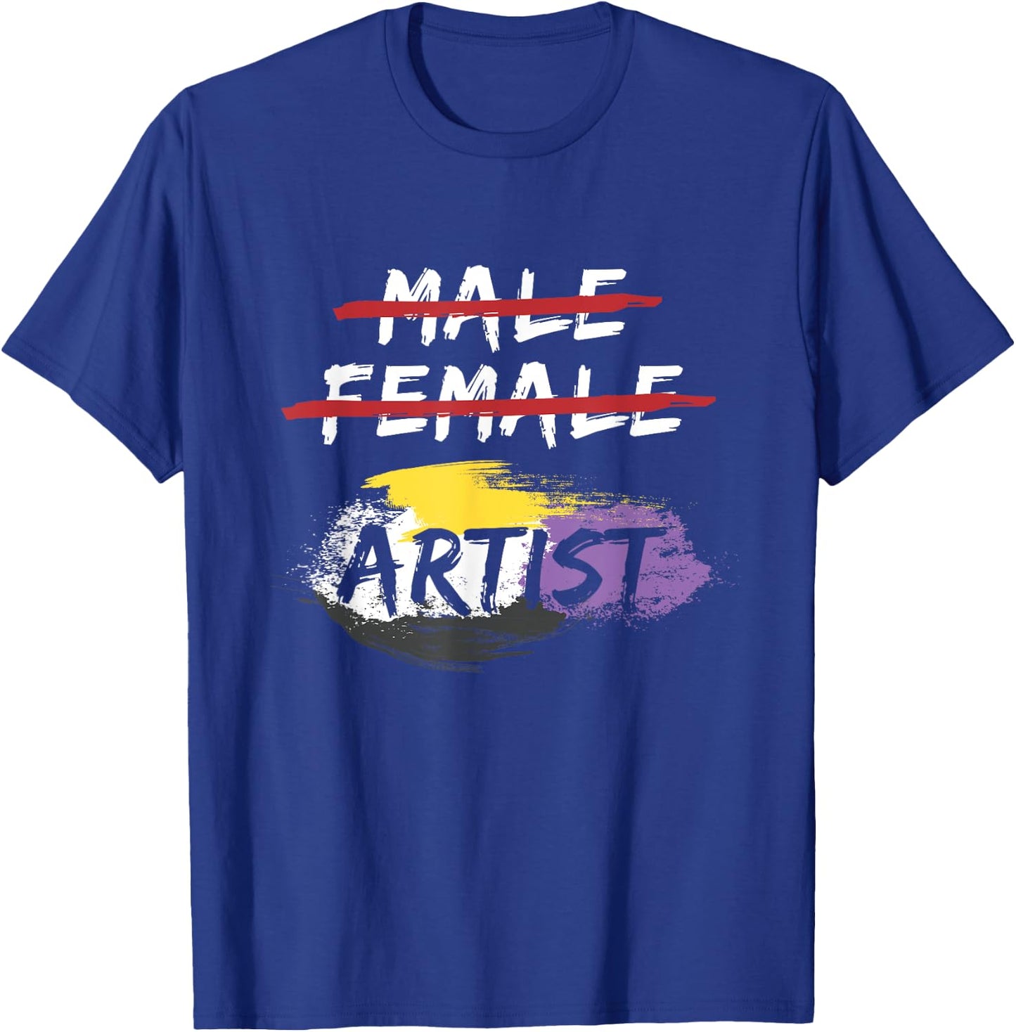Agender Genderfluid Artist Gift Non Binary T-Shirt - T-Shirt | Royal