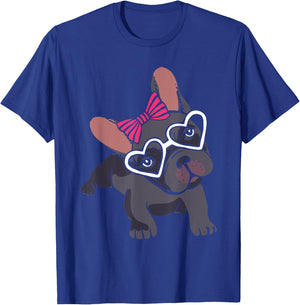 Cute Frenchie Girls Women Gift Pet Animal French Bulldog T-Shirt - T-Shirt | Royal