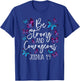 Christian Bible Verse Be Strong Joshua 1:9 Butterfly T-Shirt - T-Shirt | Royal