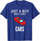 Just A Boy Who Loves Cars Funny Car Lover T-Shirt - T-Shirt | Royal
