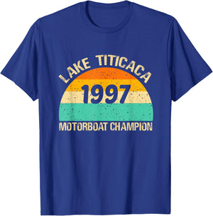 Lake Titicaca Motorboat Champion T-Shirt - T-Shirt | Royal