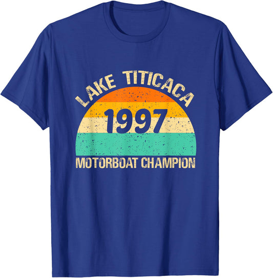 Lake Titicaca Motorboat Champion T-Shirt - T-Shirt | Royal