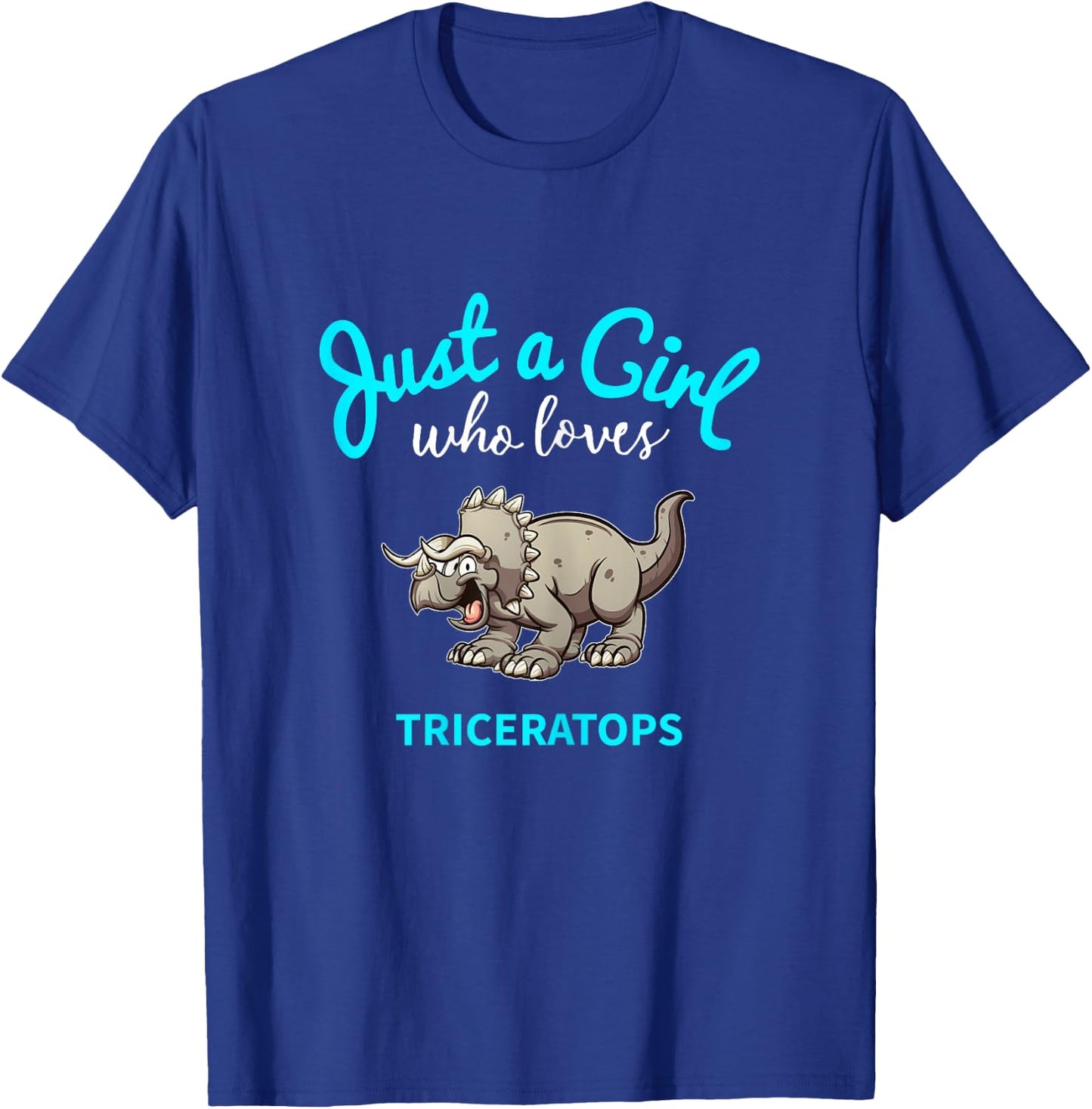 Triceratops Jersey for Girls | Children's Triceratops T-Shirt - T-Shirt | Royal