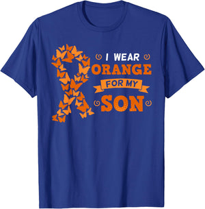 I Wear Orange For My Son Leukemia Blood Cancer Cells Patient T-Shirt - T-Shirt | Royal
