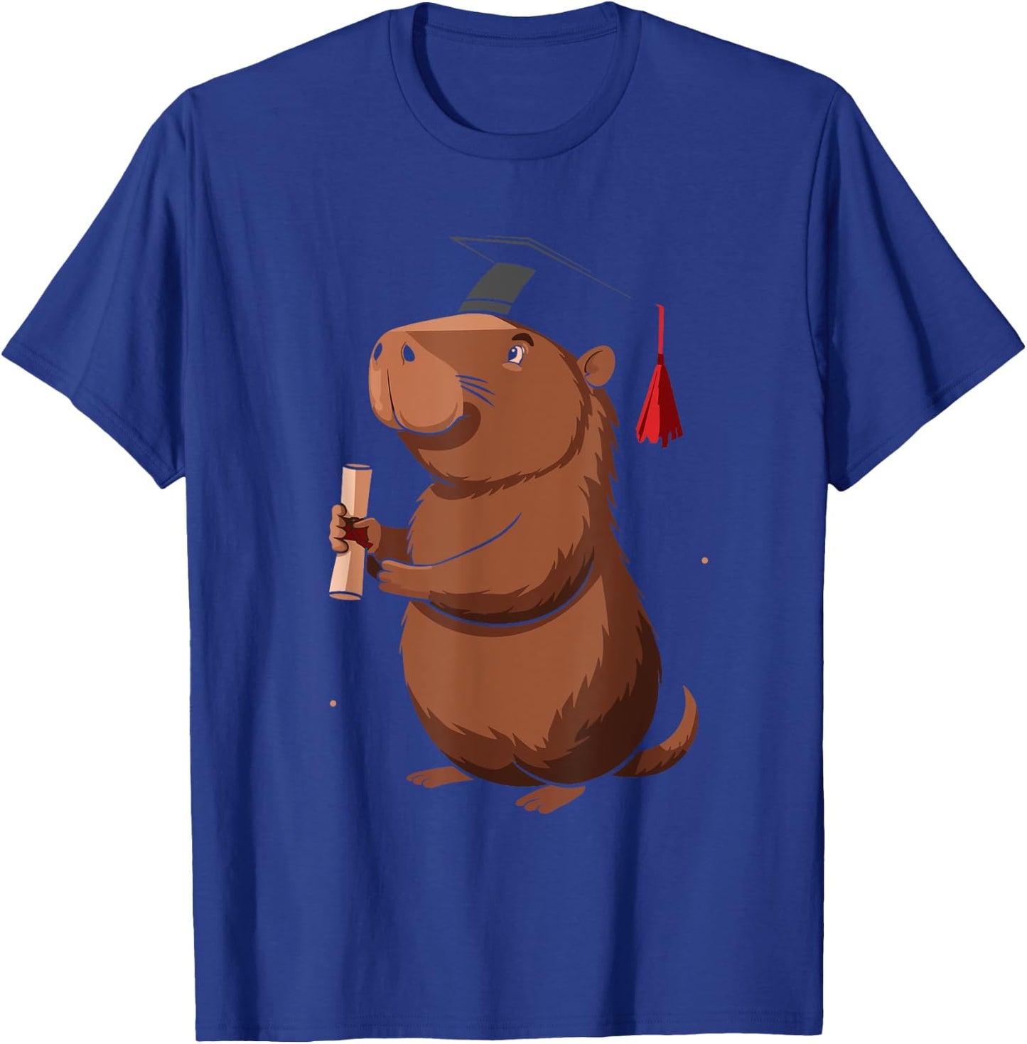 Funny Capybara Graduation Class of 2024 Graduate Hat T-Shirt - T-Shirt | Royal