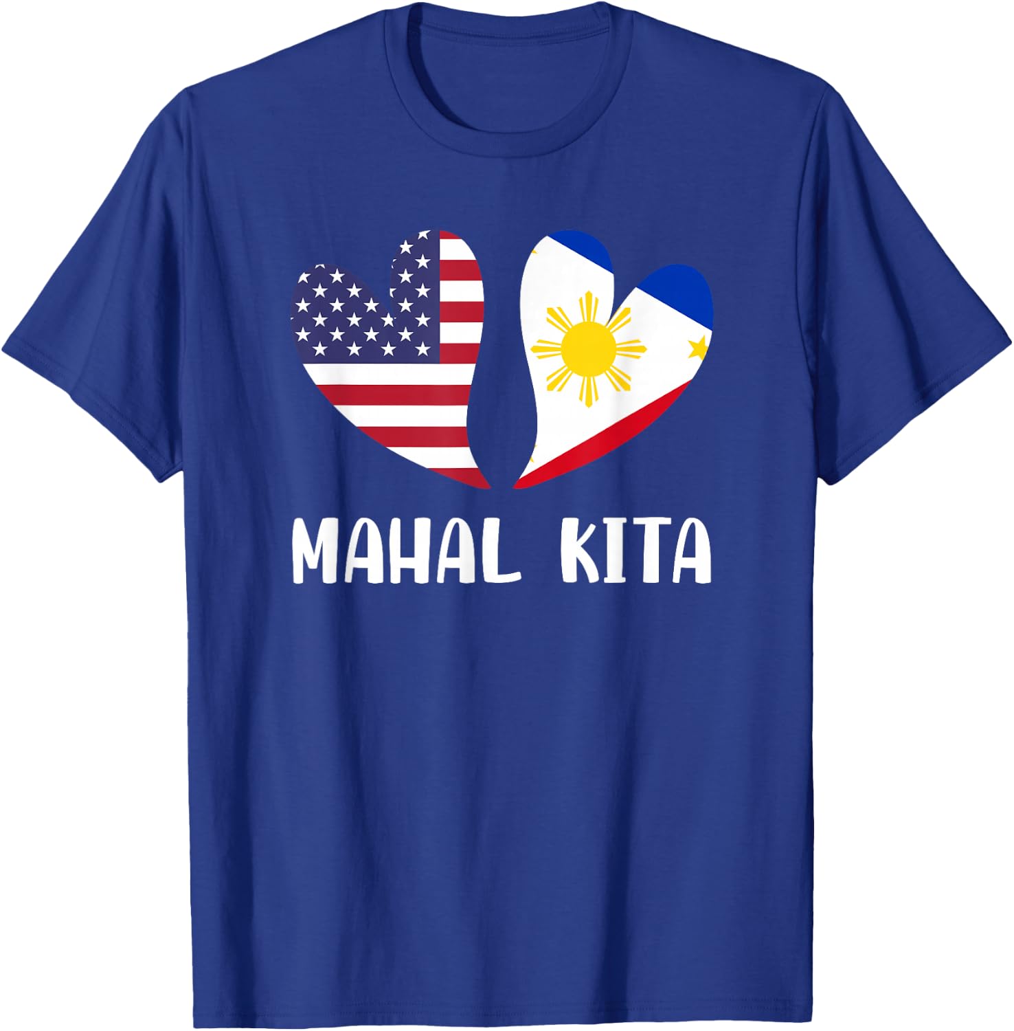 Mahal Kita Filipino American Lovers Pilipinas USA Small T-Shirt - T-Shirt | Royal
