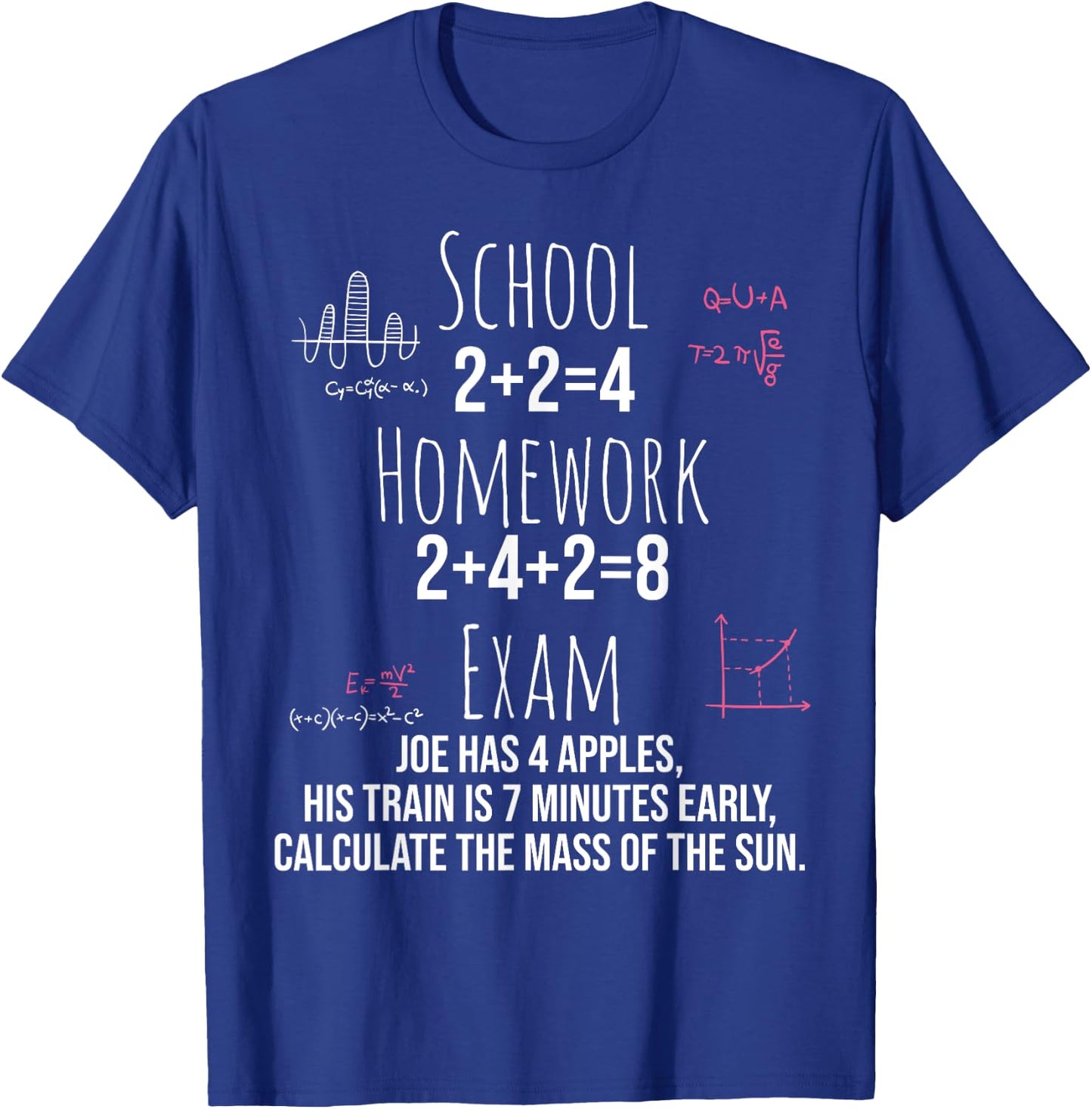 Funny Math Gift Teen Girls Tween Women Teacher College Small T-Shirt - T-Shirt | Royal