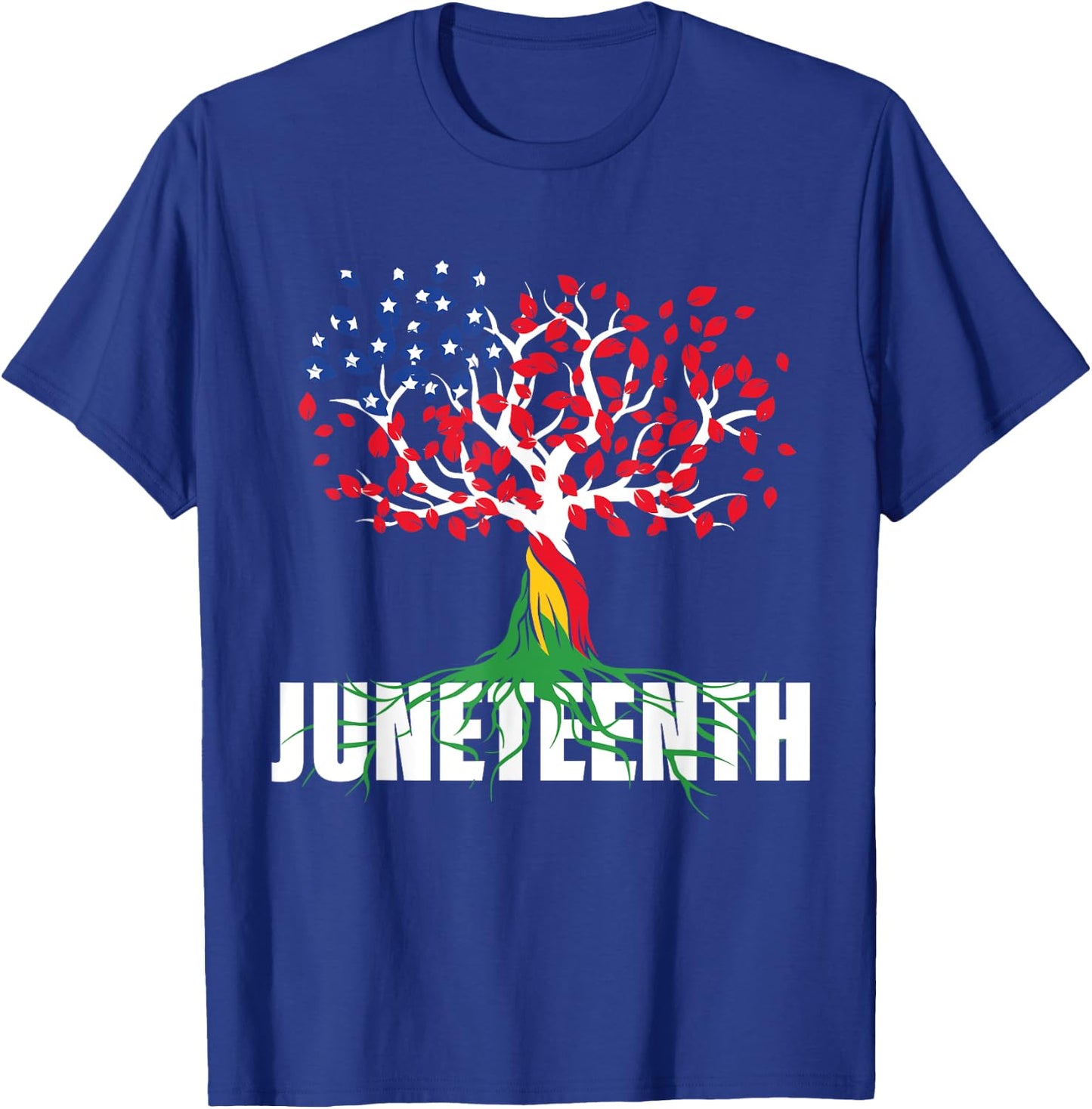 American Grown African Root Tree Juneteenth Black Freedom T-Shirt - T-Shirt | Royal