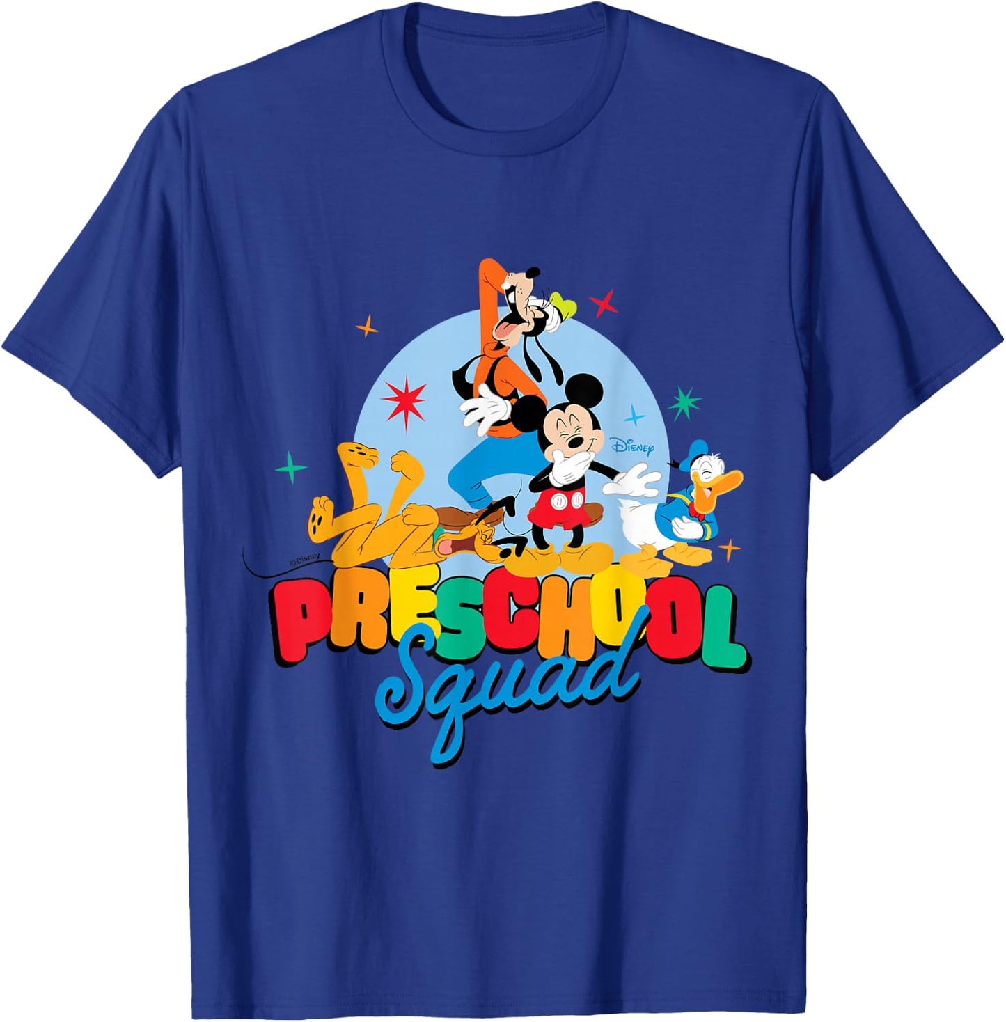 Mickey & Friends - Preschool Squad Mickey Goofy Donald Pluto T-Shirt - T-Shirt | Royal