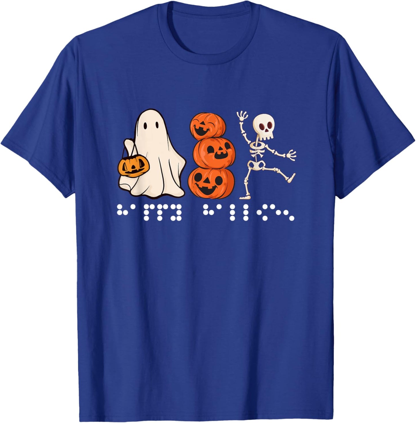 Simulated Braille Halloween Items Women Kids Ghost T-Shirt - T-Shirt | Royal