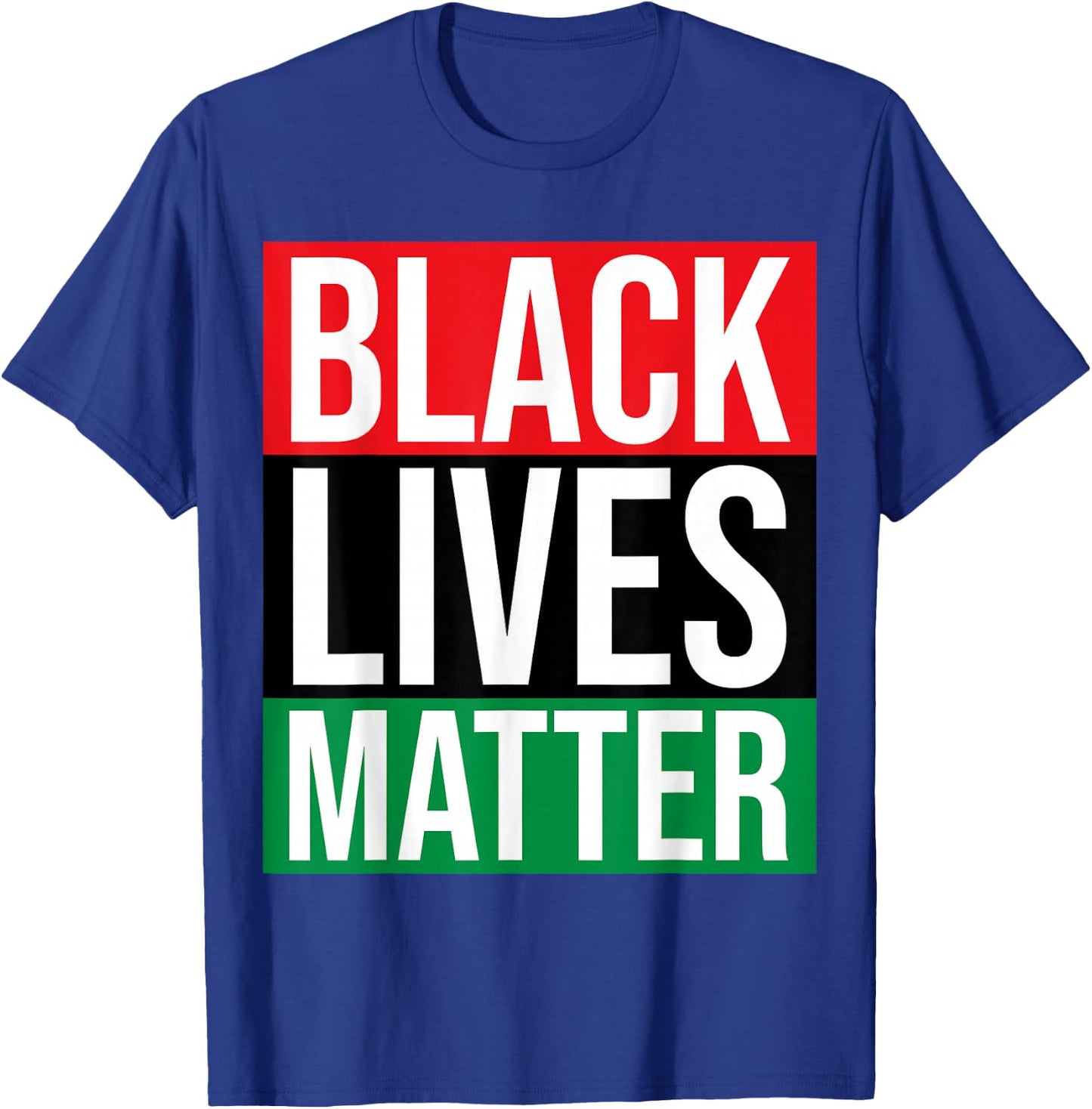 Black Lives Matter Shirt BLM with Pan-African Flag Colors T-Shirt - T-Shirt | Royal