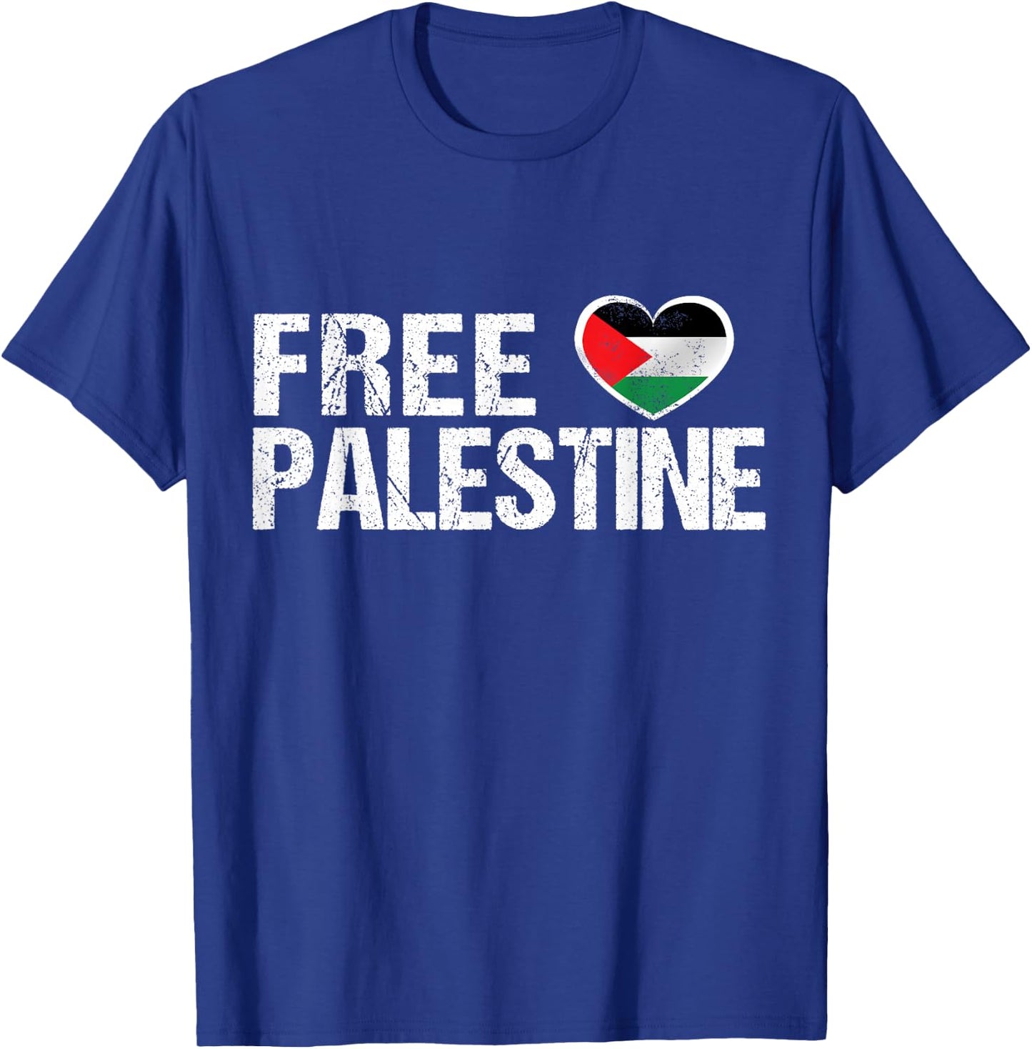 Palestine Flag Heart Free Palestine T-Shirt - T-Shirt | Royal
