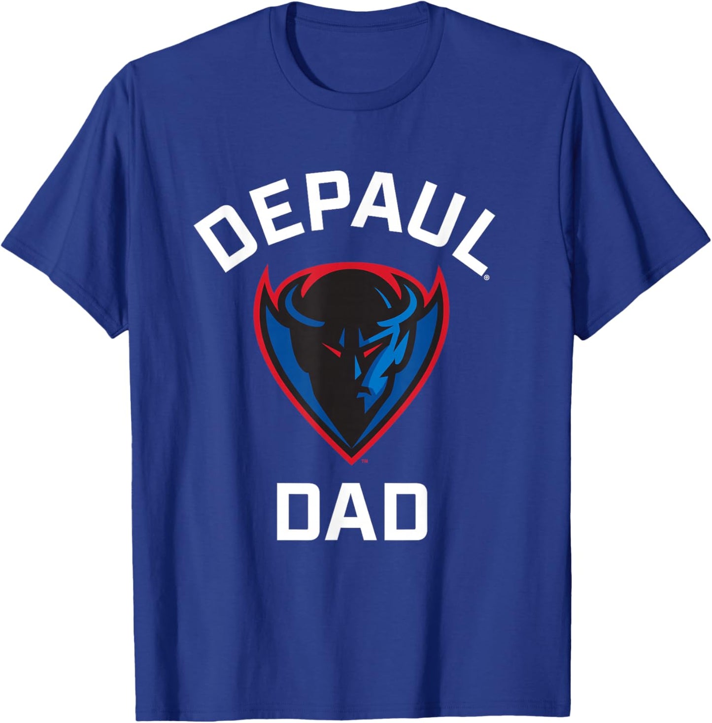 DePaul University Blue Demons Arched Dad T-Shirt - T-Shirt | Royal