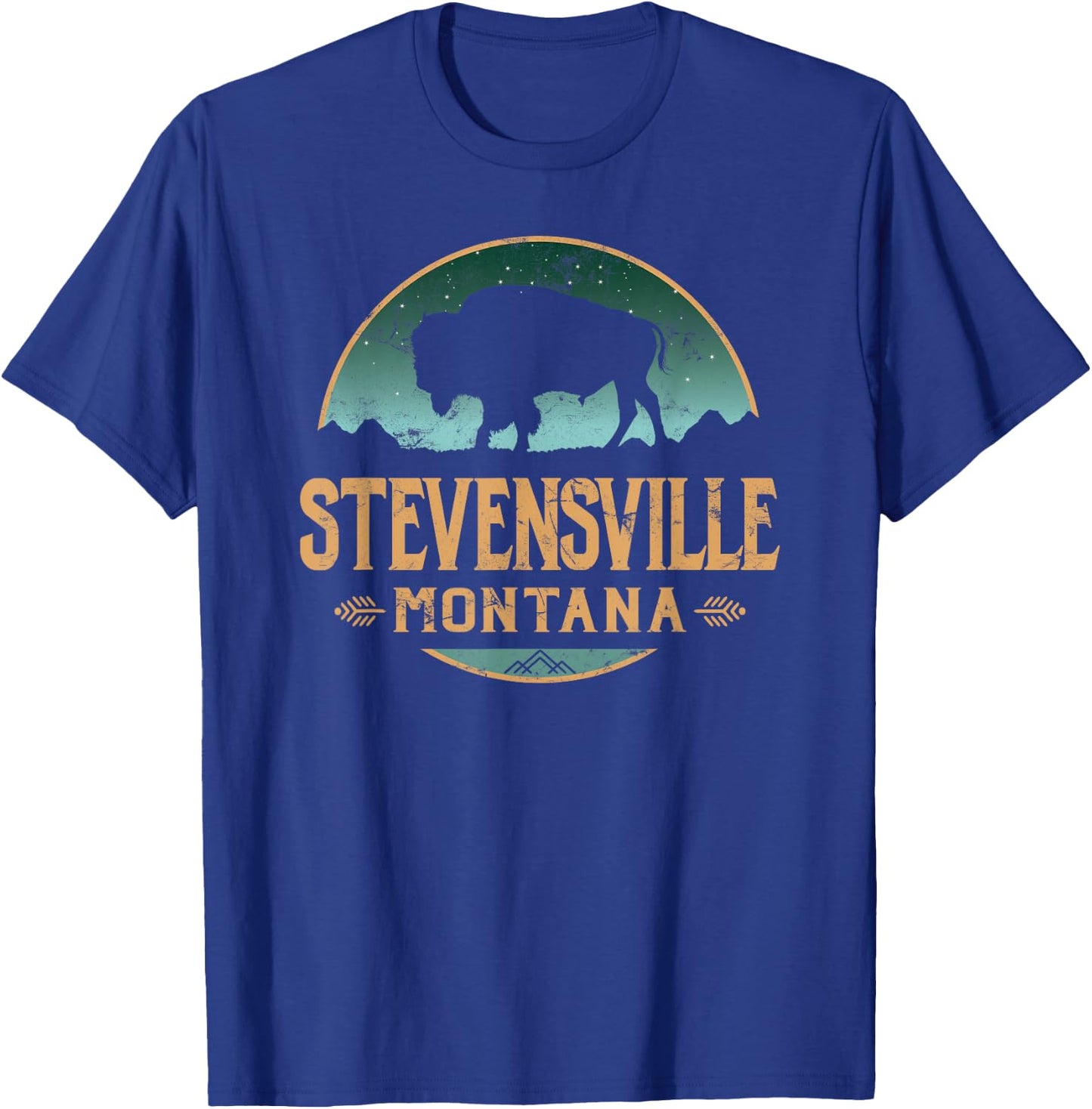 Stevensville Montana MT Buffalo Bison T-Shirt - T-Shirt | Royal