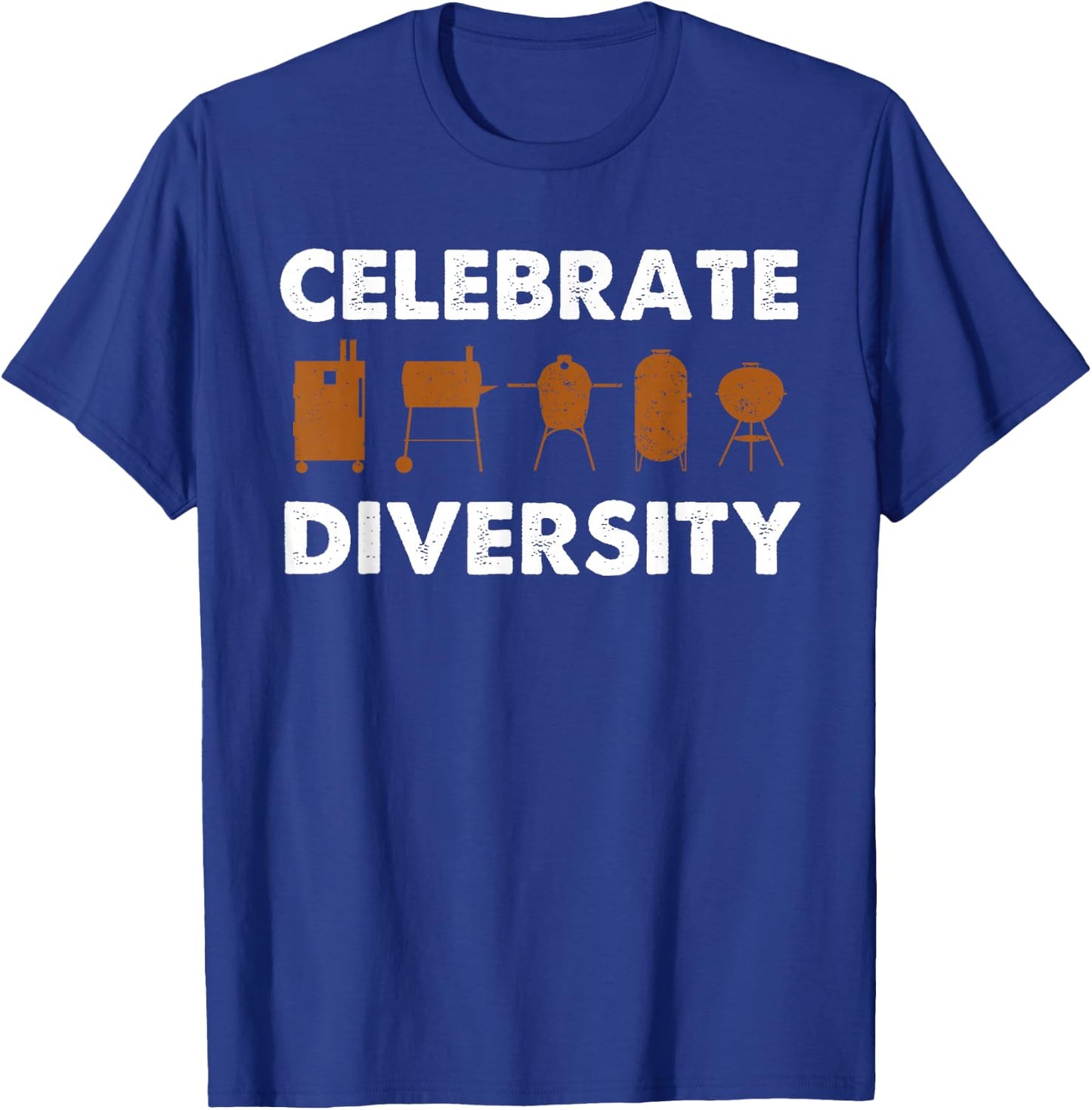 Funny Grilling BBQ Smoker Gift Men Women Celebrate Diversity T-Shirt - T-Shirt | Royal
