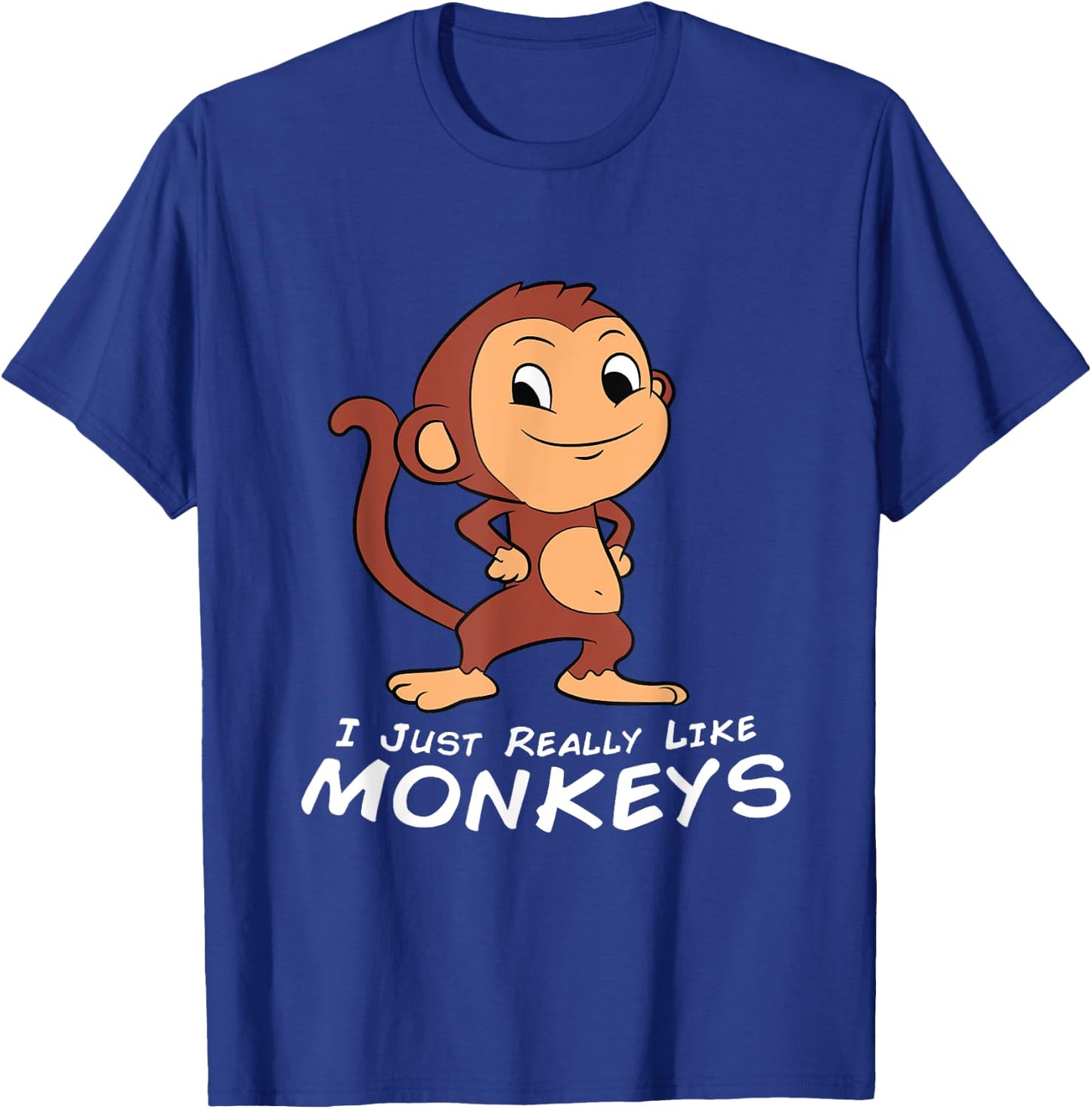 I Just Really Like Monkeys Funny Monkey T-Shirt - T-Shirt | Royal