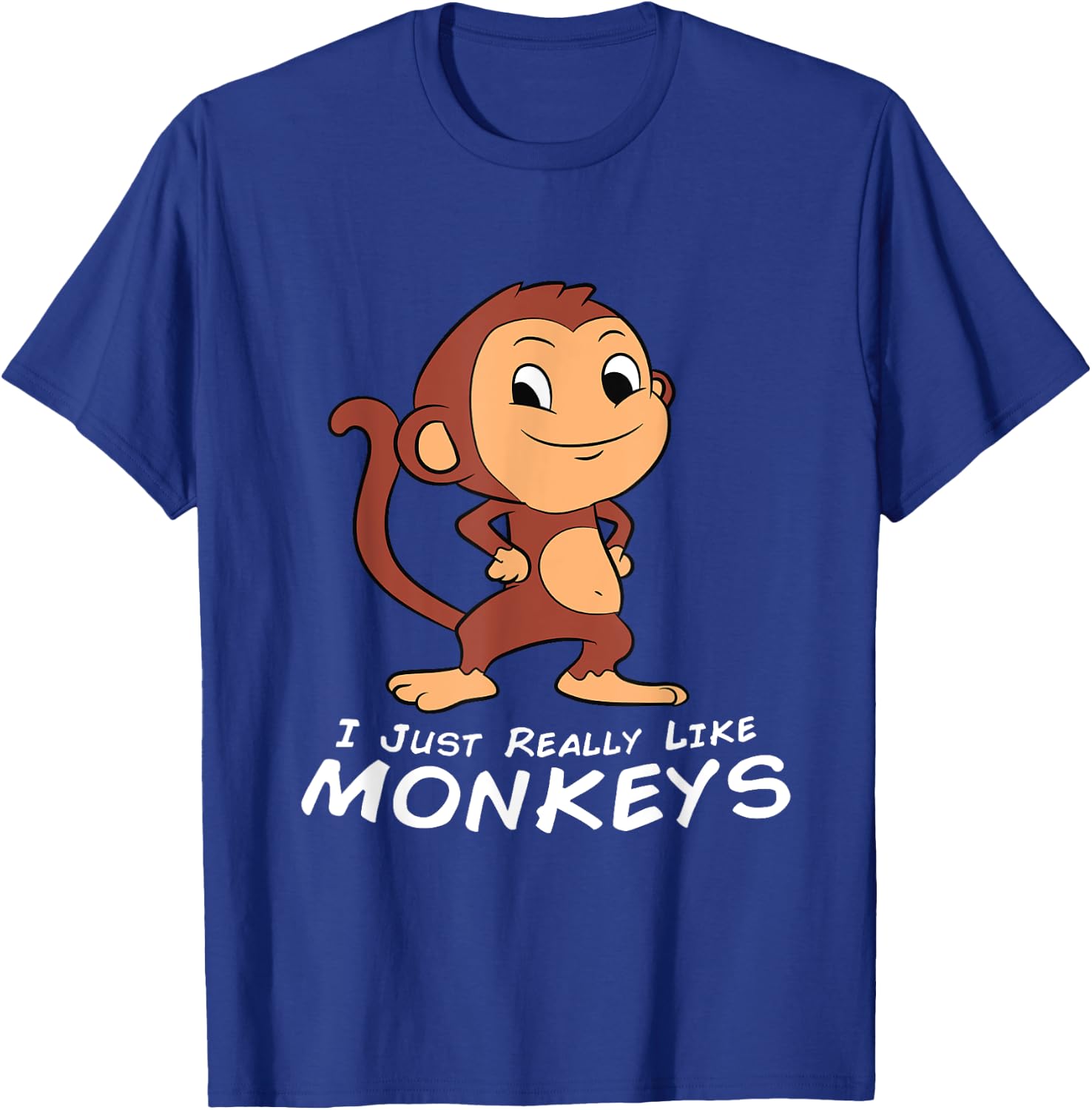 I Just Really Like Monkeys Funny Monkey T-Shirt - T-Shirt | Royal