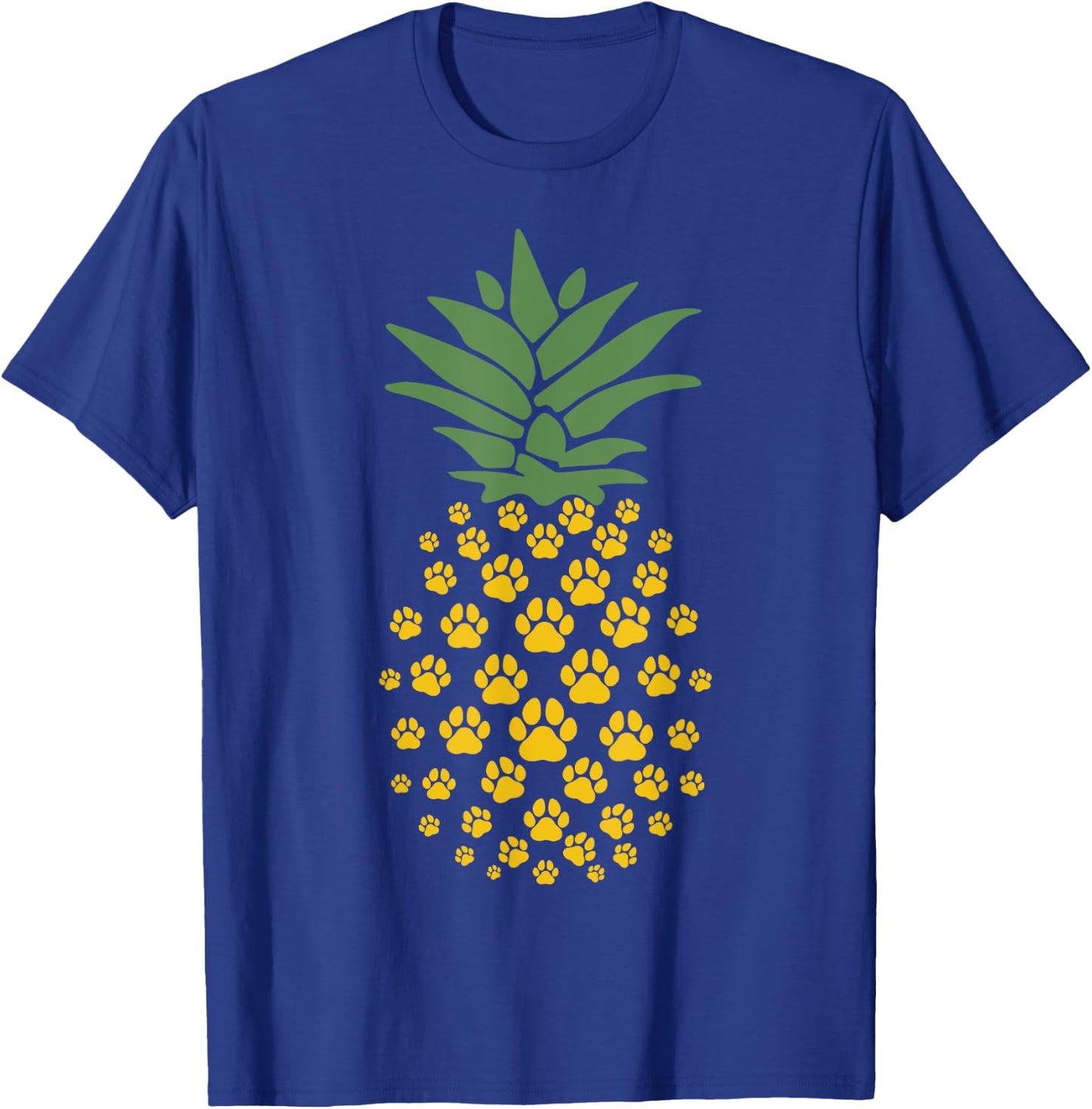 Hawaiian Island Pineapple Dog Paw Print, Dog Lovers Gift T-Shirt - T-Shirt | Royal