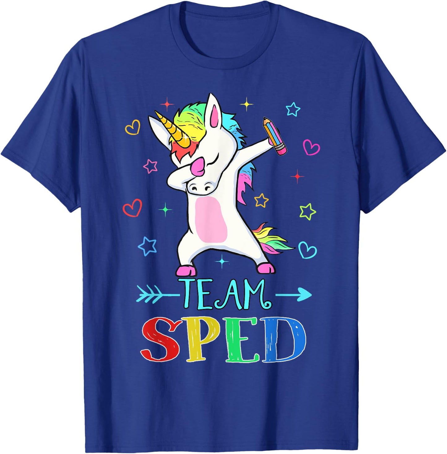 Team Sped Dabbing Unicorn Funny Back To School Gift T-Shirt - T-Shirt | Royal