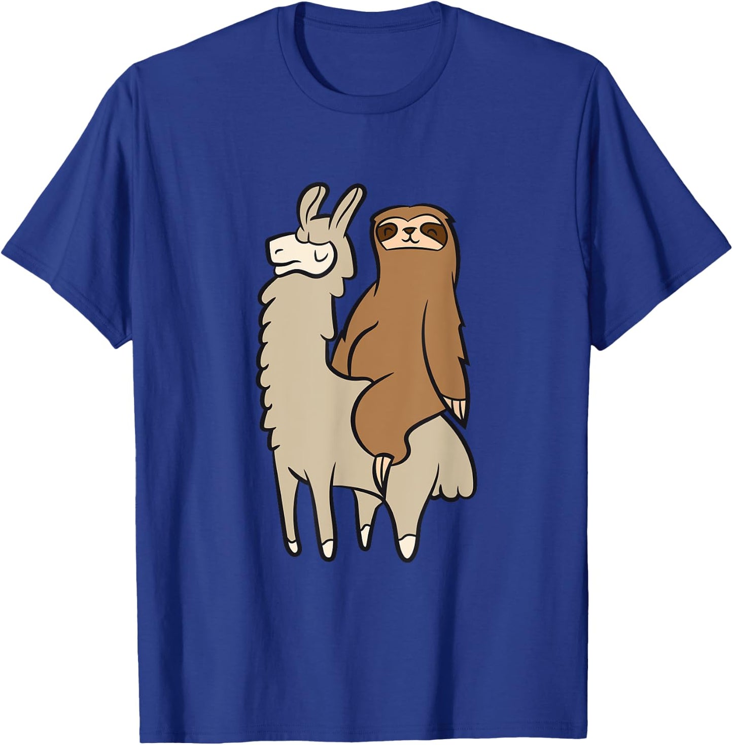 Cute Sloth Riding On Llama Love Llama and Sloths T-Shirt - T-Shirt | Royal