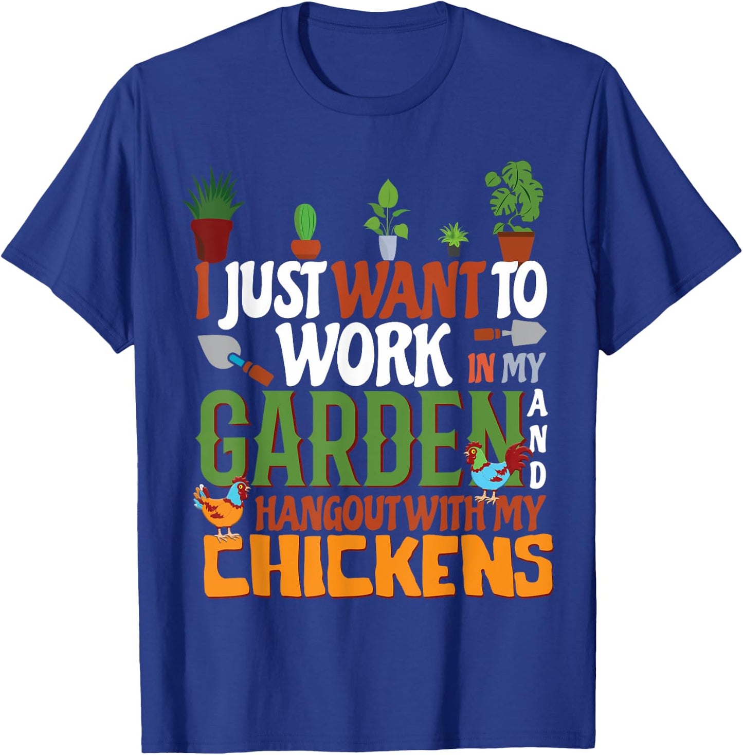 Garden And Chickens T-Shirt - T-Shirt | Royal