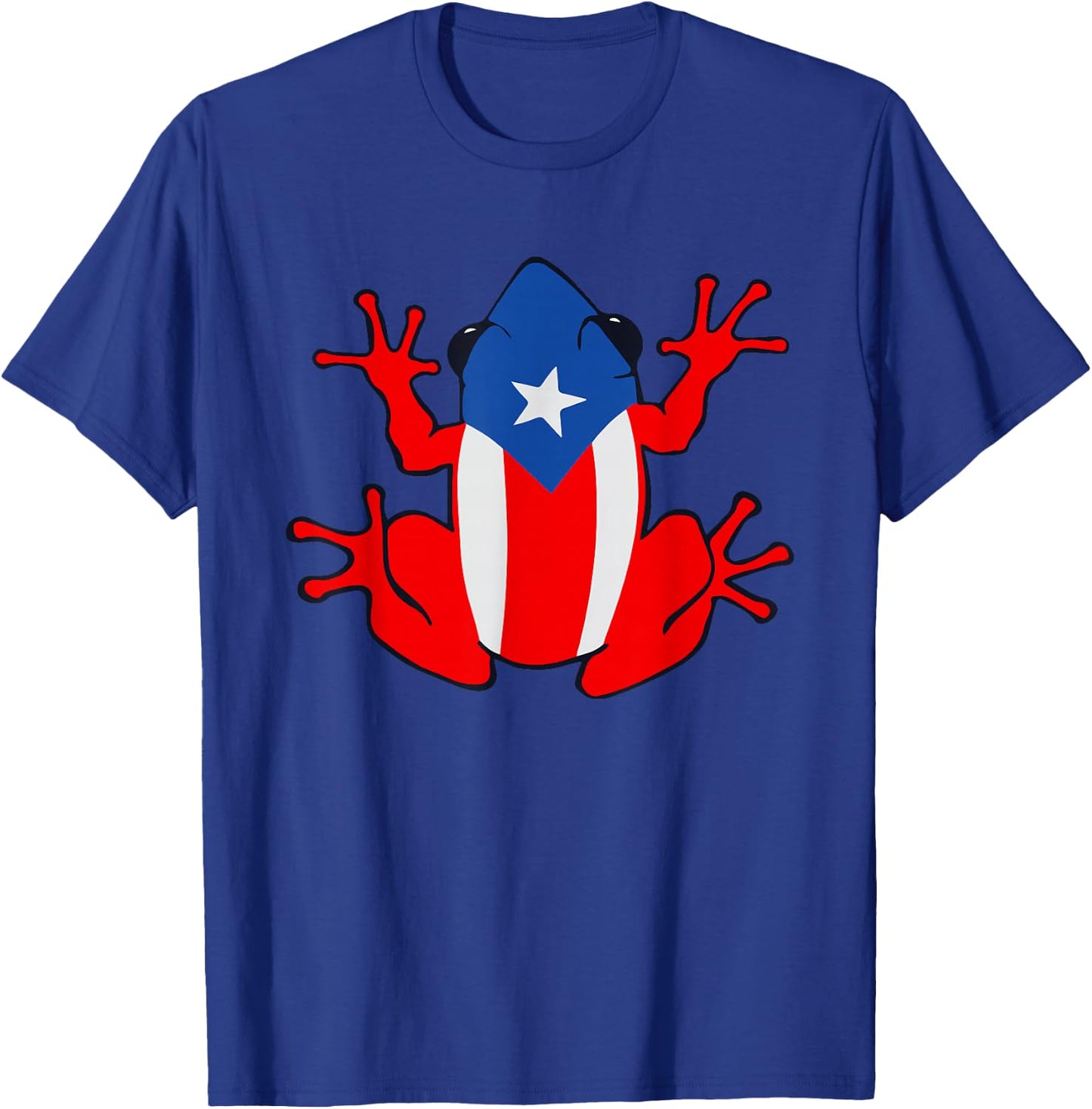 Patriotic Puerto Rico Flag Frog Puero Rican Culture Roots T-Shirt - T-Shirt | Royal